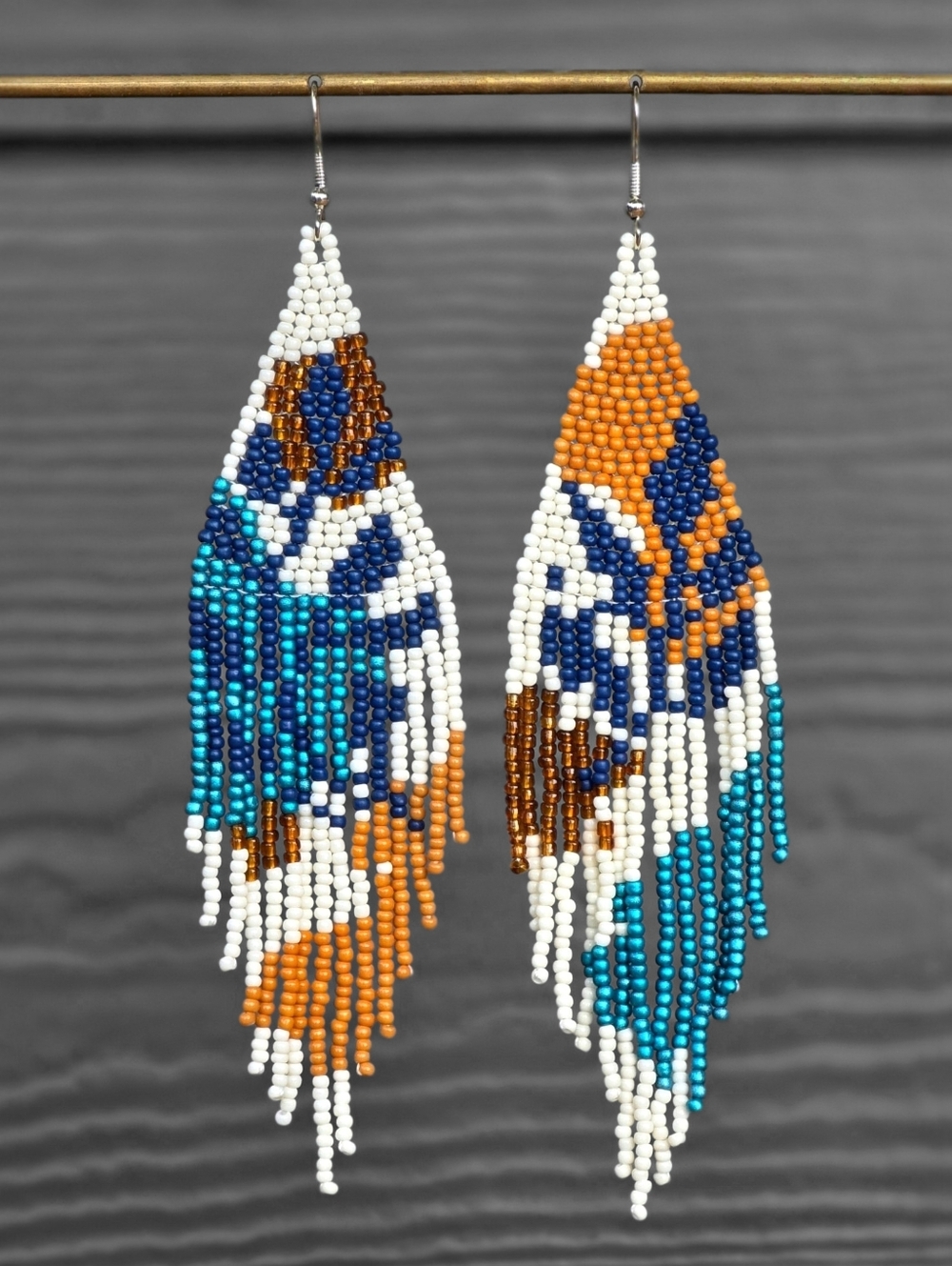 Floral Boho Fringe Beaded Earrings Handmade Jewelry Boheme